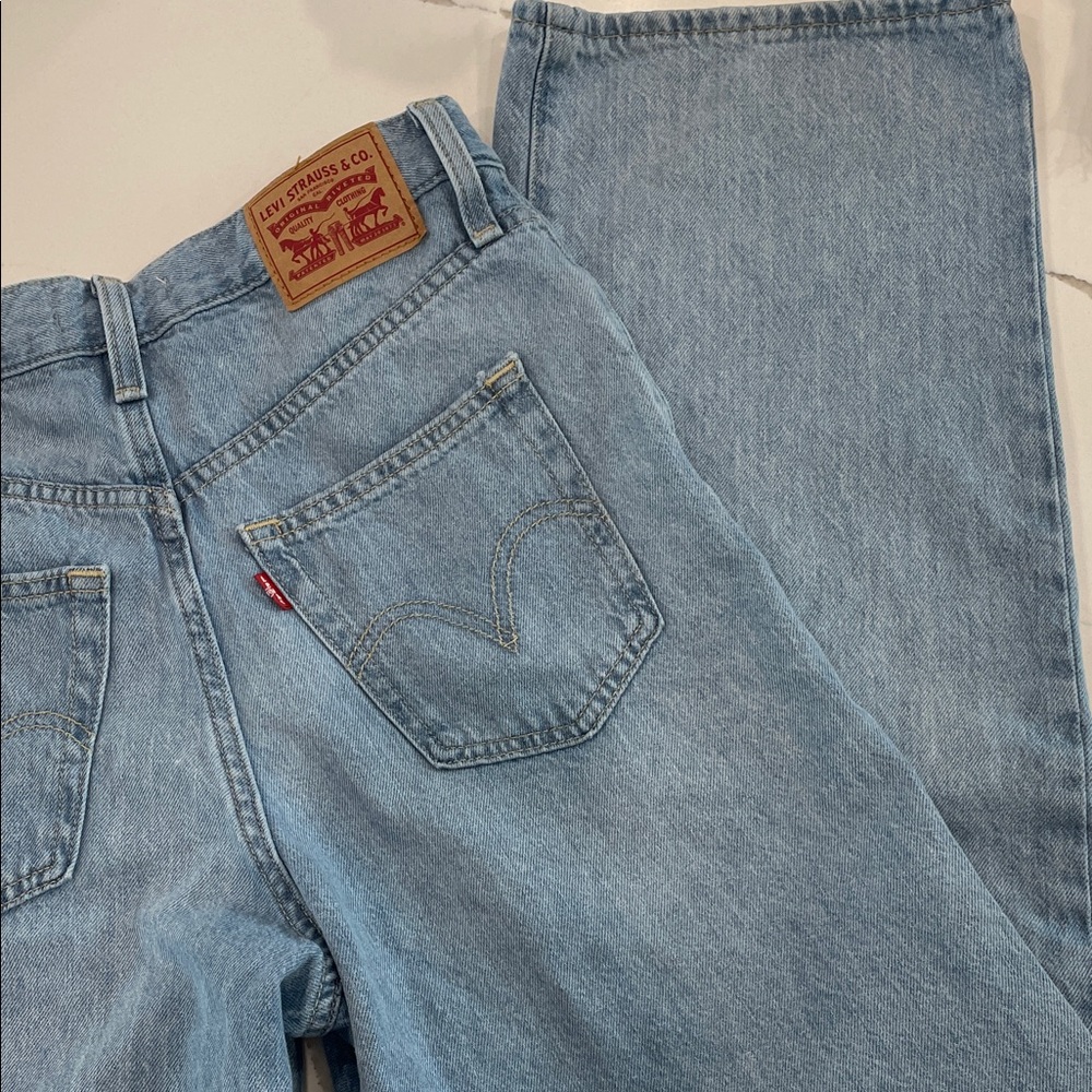 Levi's Light Blue High Waisted Straight-Leg Jeans